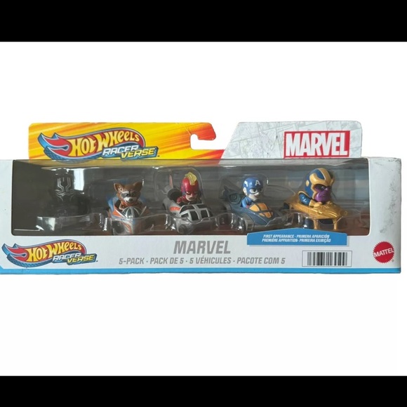 NIB Hot Wheels 2023 Marvel RACER VERSE Set‎ - Captain America, Panther toy cars - Picture 3 of 3